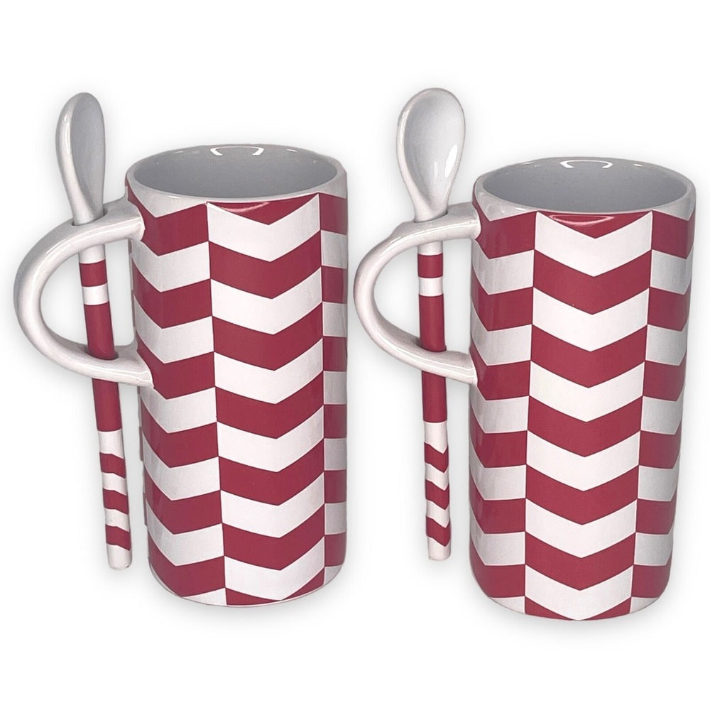 Starbucks Cup Christmas 2013 Candy Cane Cups With Matching Built in Spoon 8fl oz